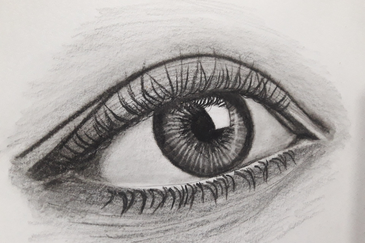 pencil sketch of human eye